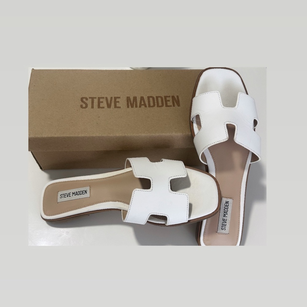 Steve Madden White Slide Sandals for Women